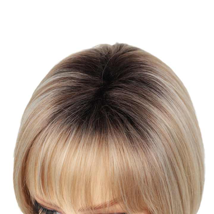 New Blonde Highlights Bob Short Straight Lace Front Wig Beanie