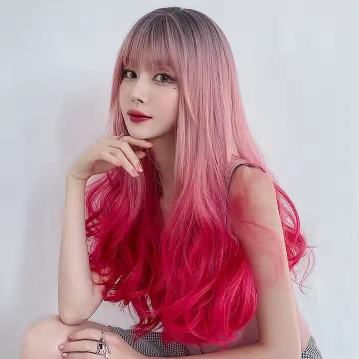 Straight Hair Wigs Heat Resistant Fiber 150% Density Dahlia Peruk Synthetic Wigs
