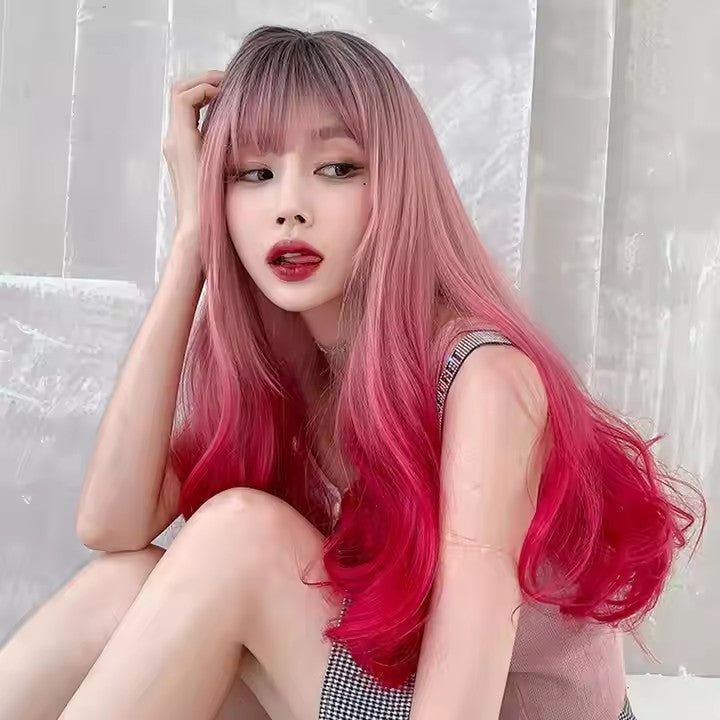 Straight Hair Wigs Heat Resistant Fiber 150% Density Dahlia Peruk Synthetic Wigs