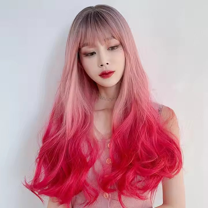 Straight Hair Wigs Heat Resistant Fiber 150% Density Dahlia Peruk Synthetic Wigs
