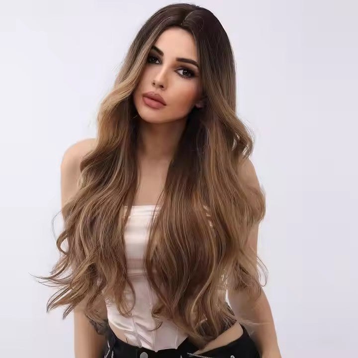 Brown Wavy Long Wig with Natural Big Curls