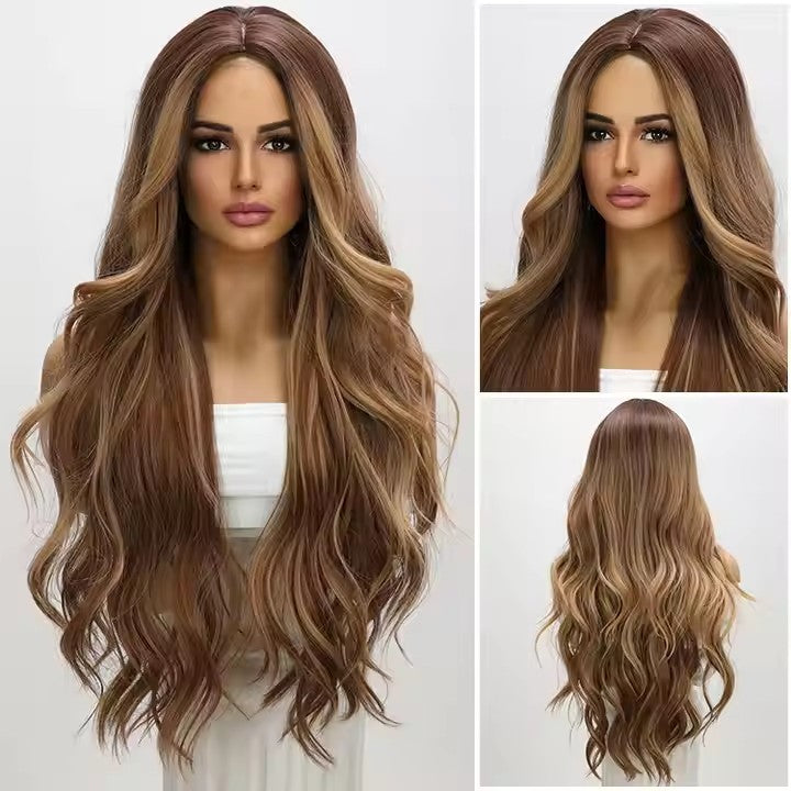 Brown Wavy Long Wig with Natural Big Curls