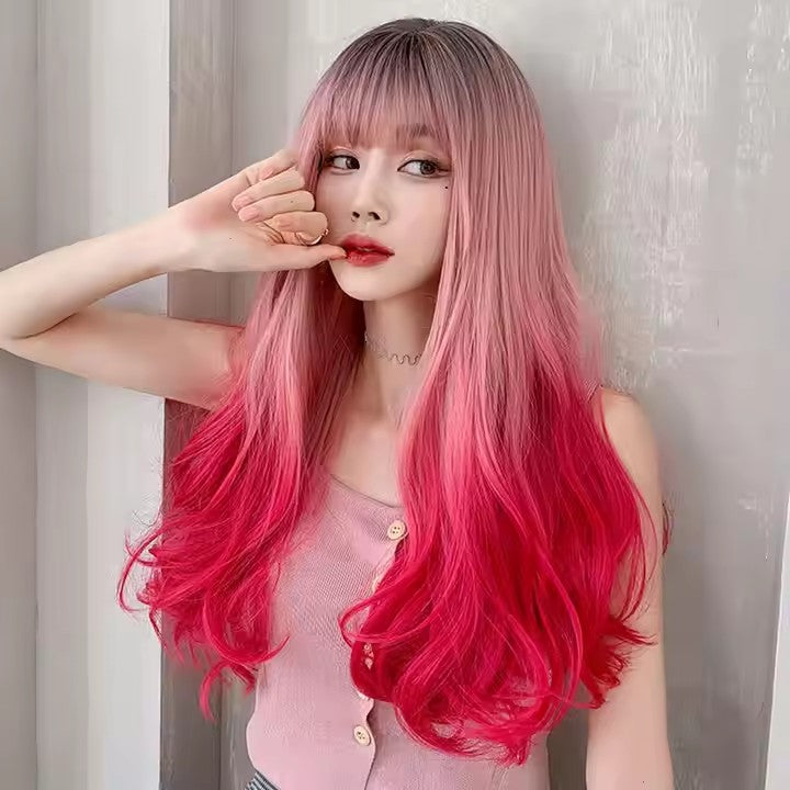 Straight Hair Wigs Heat Resistant Fiber 150% Density Dahlia Peruk Synthetic Wigs