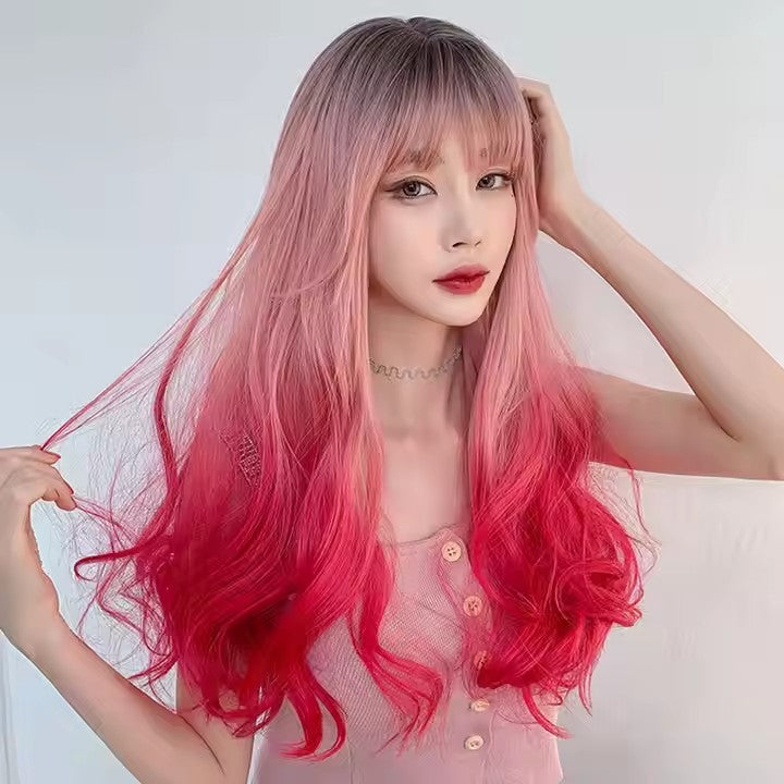 Straight Hair Wigs Heat Resistant Fiber 150% Density Dahlia Peruk Synthetic Wigs